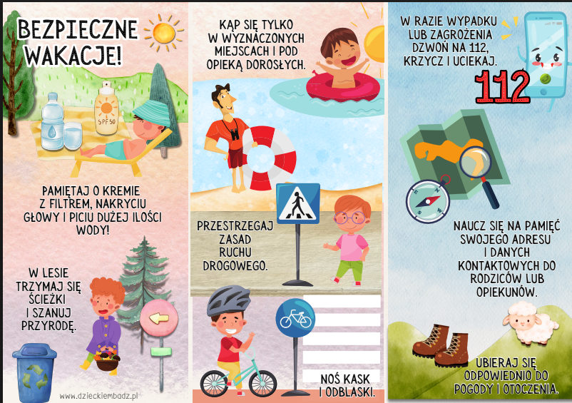 Plakat Bezpieczne wakacje