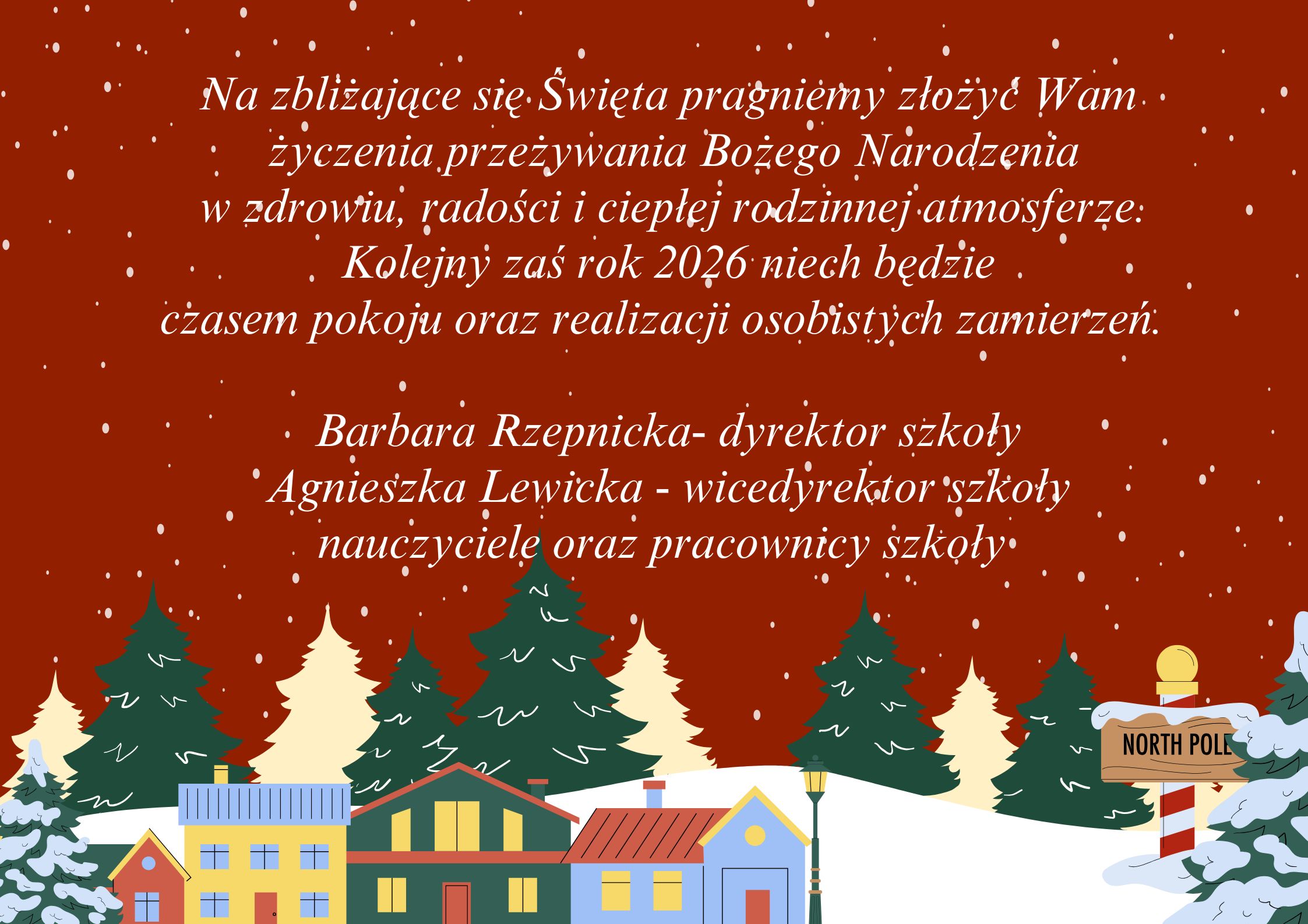 Kartka z życzeniami bożonarodzeniowymi