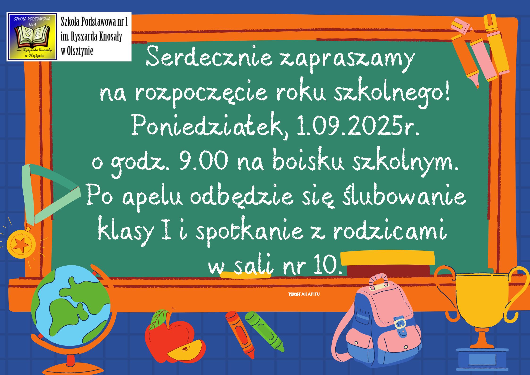 Plakat na Rozpoczęcie roku szkolnego 2025/2026