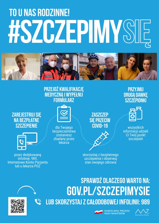 plakat dotyczący akcji - Szczepimy się !